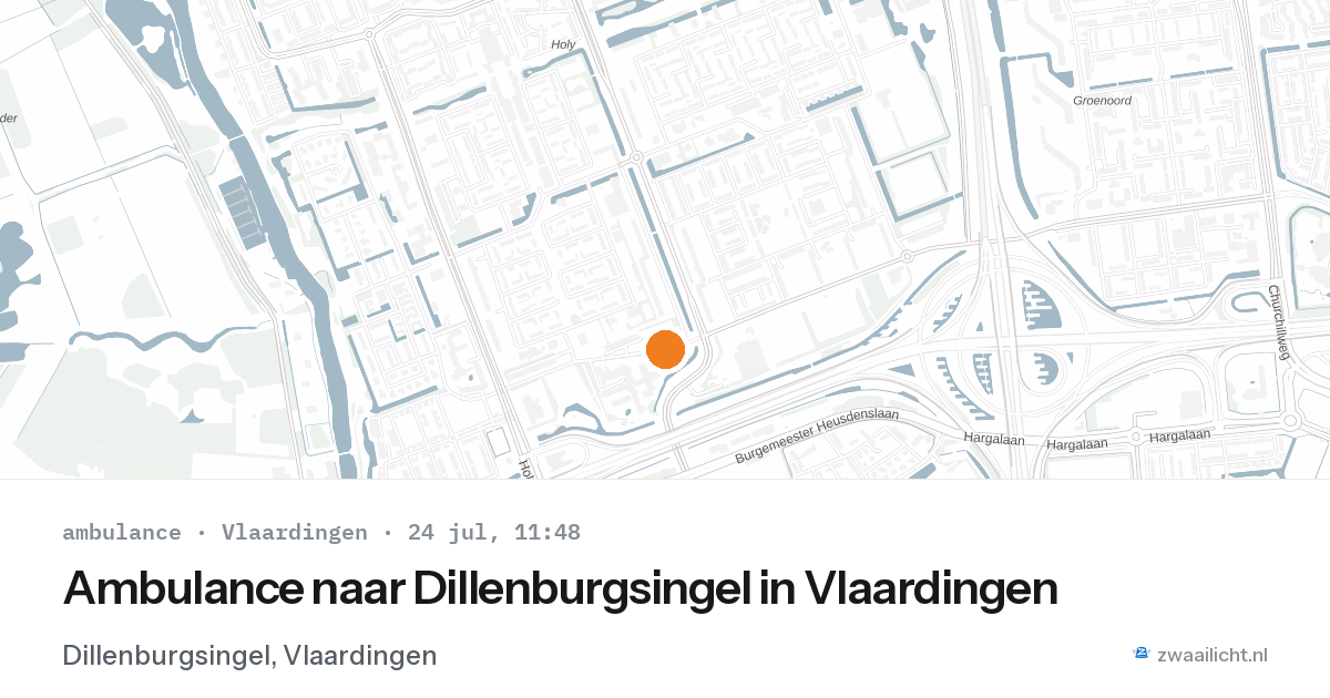 Ambulance naar Dillenburgsingel in Vlaardingen — 24 jul 2026