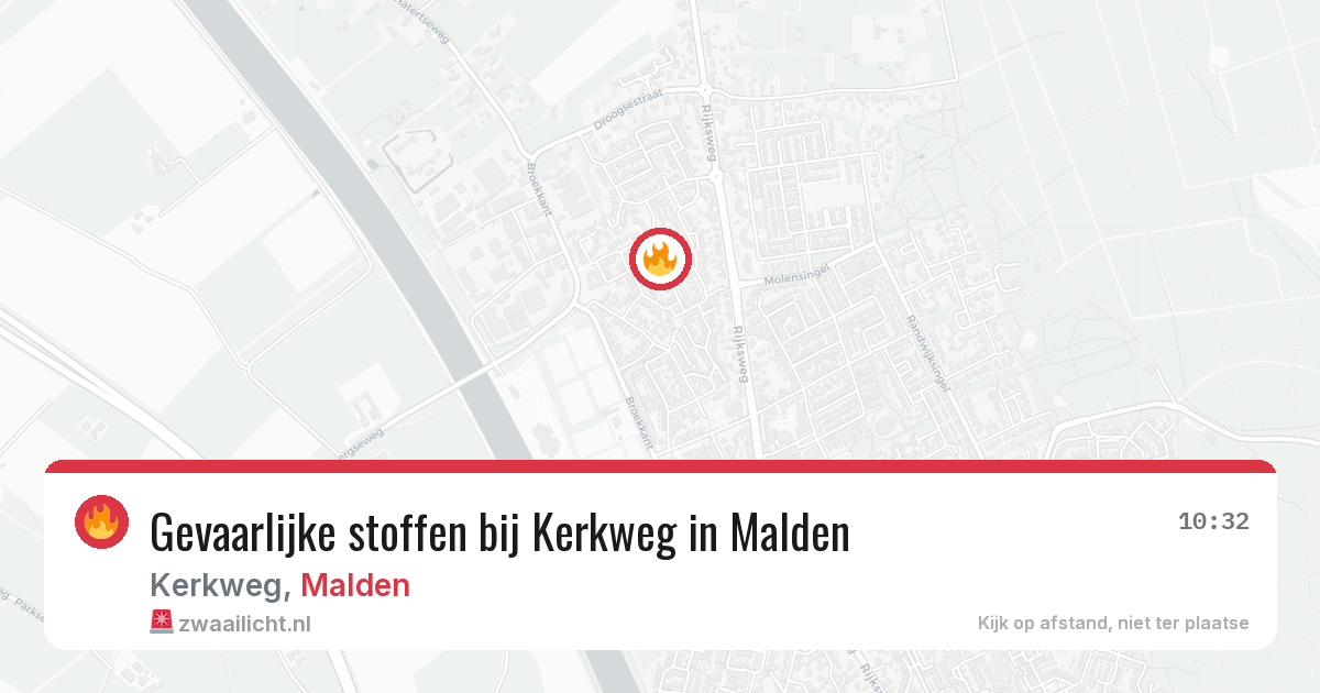 Gevaarlijke stoffen bij Kerkweg in Malden — 23 mrt 2026