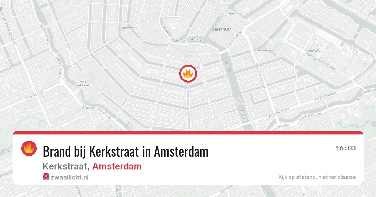 Brand bij Kerkstraat in Amsterdam — 21 mei 2026