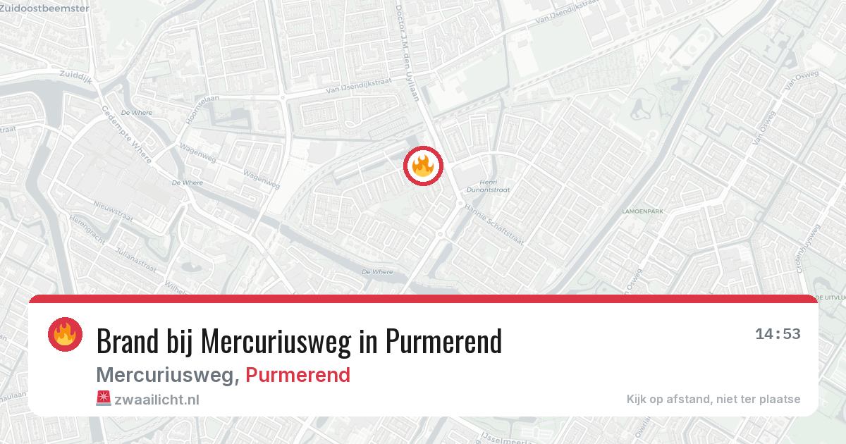 Brand bij Mercuriusweg in Purmerend — 6 jun 2026