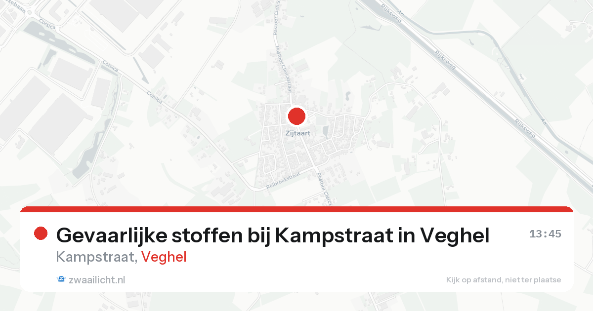 Gevaarlijke stoffen bij Kampstraat in Veghel — 17 aug 2026