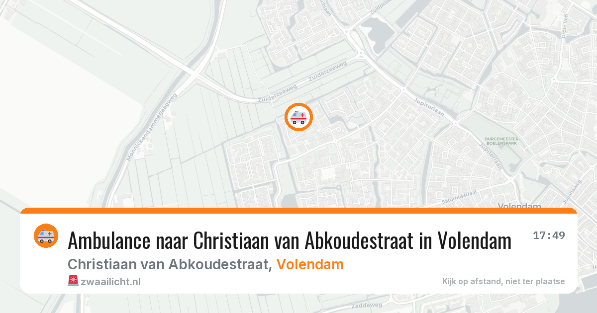 Ambulance naar Christiaan van Abkoudestraat in Volendam — 4 jul 2026