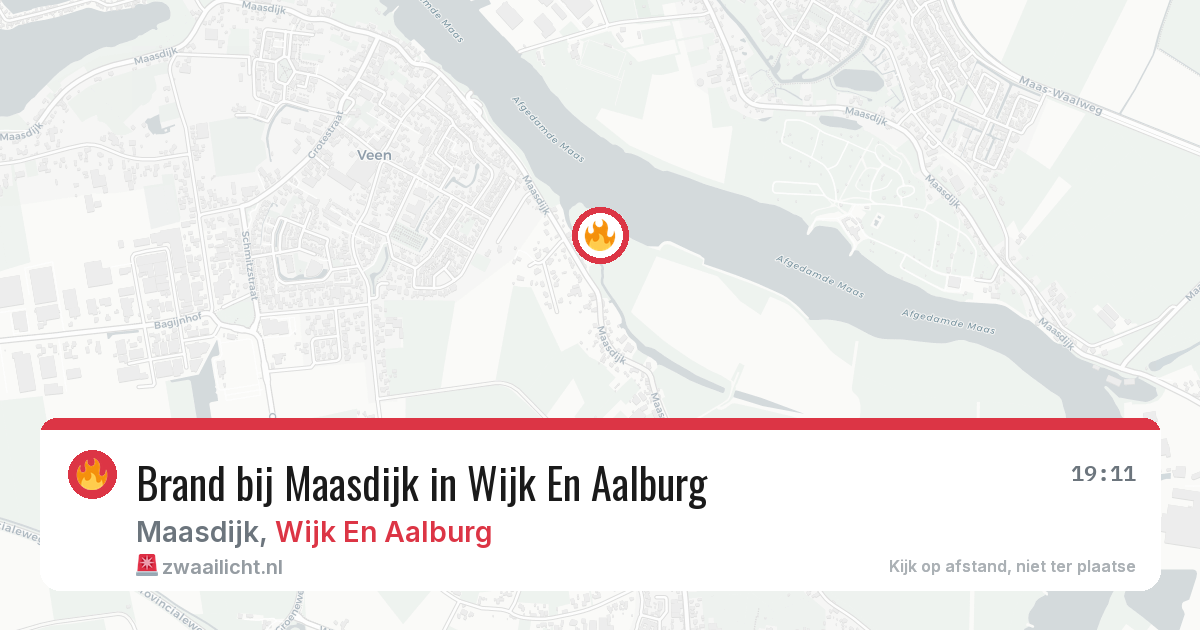 Brand bij Maasdijk in Wijk En Aalburg — 3 aug 2026