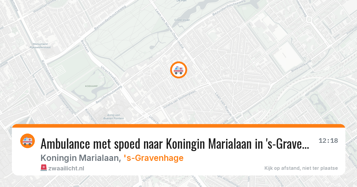 Ambulance met spoed naar Koningin Marialaan in 's-Gravenhage — 29 mei 2026