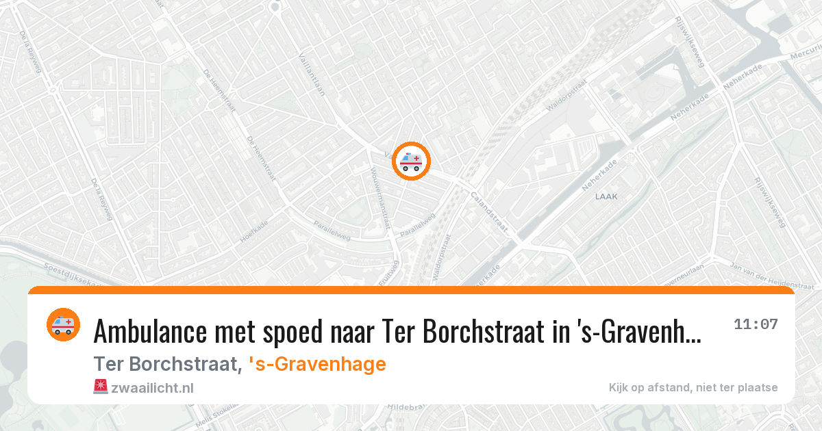 Ambulance met spoed naar Ter Borchstraat in 's-Gravenhage — 18 jun 2026