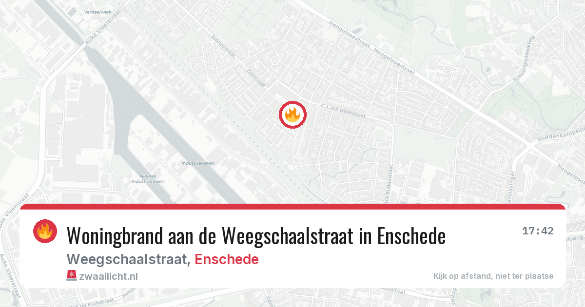 Woningbrand aan de Weegschaalstraat in Enschede — 25 apr 2026