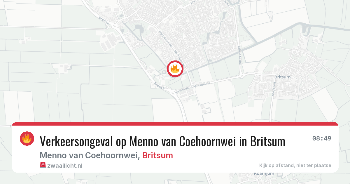Verkeersongeval op Menno van Coehoornwei in Britsum — 31 mei 2026