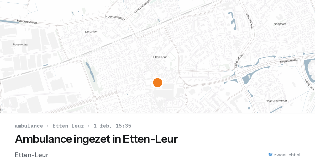 Ambulance ingezet in Etten-Leur — 1 feb 2026