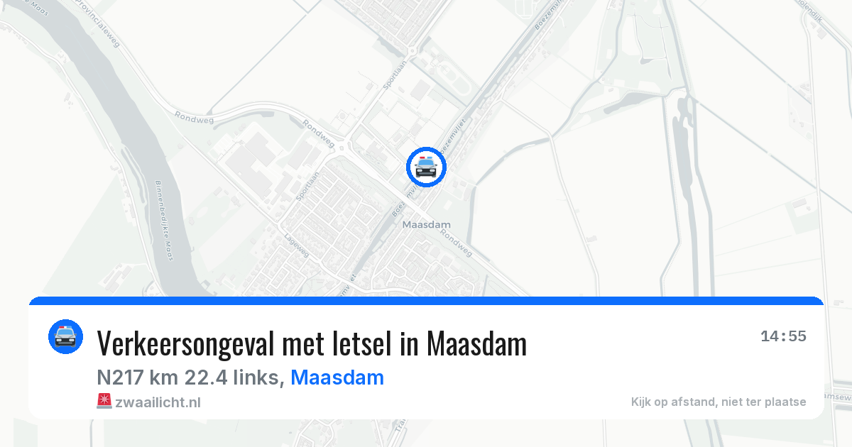 Verkeersongeval met letsel in Maasdam — 17 jun 2026