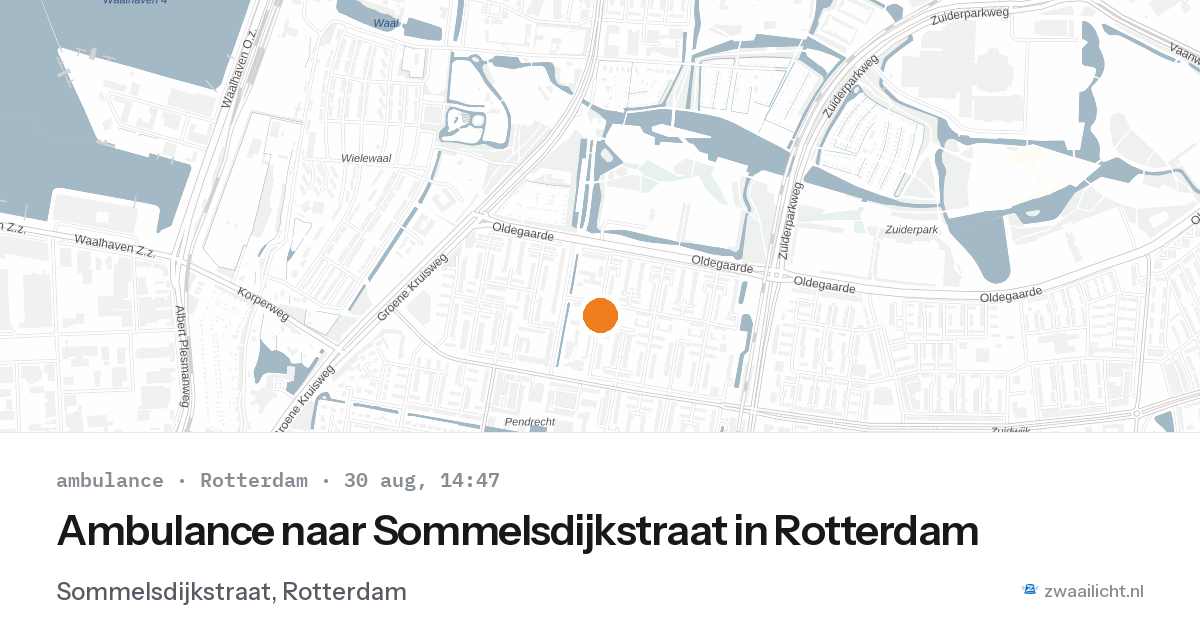 Ambulance naar Sommelsdijkstraat in Rotterdam — 30 aug 2026