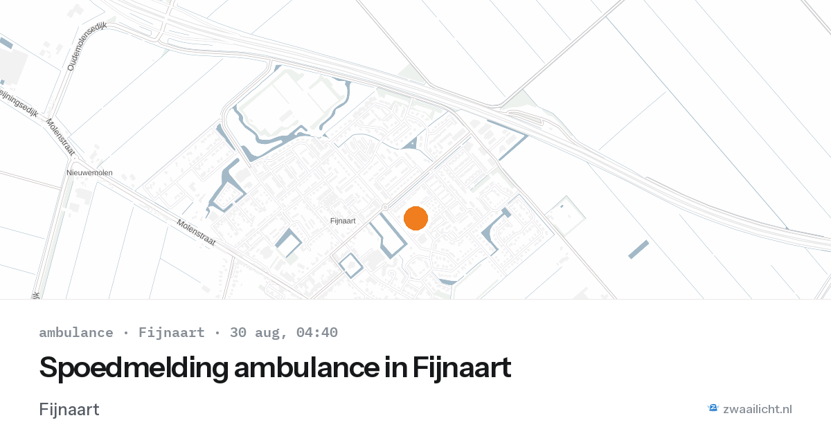 Spoedmelding ambulance in Fijnaart — 30 aug 2026
