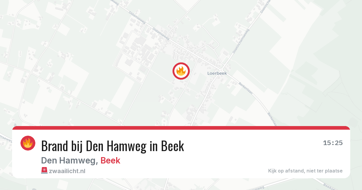 Brand bij Den Hamweg in Beek — 13 aug 2026