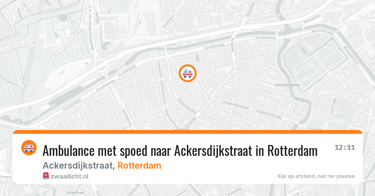 Ambulance met spoed naar Ackersdijkstraat in Rotterdam — 12 jul 2026