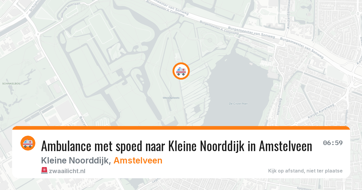 Ambulance met spoed naar Kleine Noorddijk in Amstelveen — 13 aug 2026