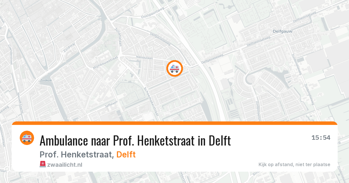 Ambulance naar Prof. Henketstraat in Delft — 9 jul 2026