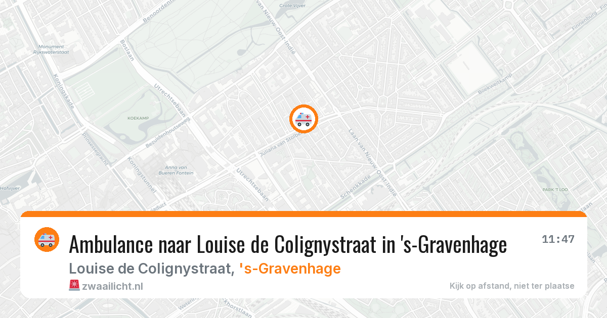 Ambulance naar Louise de Colignystraat in 's-Gravenhage — 3 aug 2026