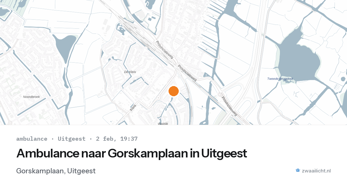 Ambulance naar Gorskamplaan in Uitgeest — 2 feb 2026