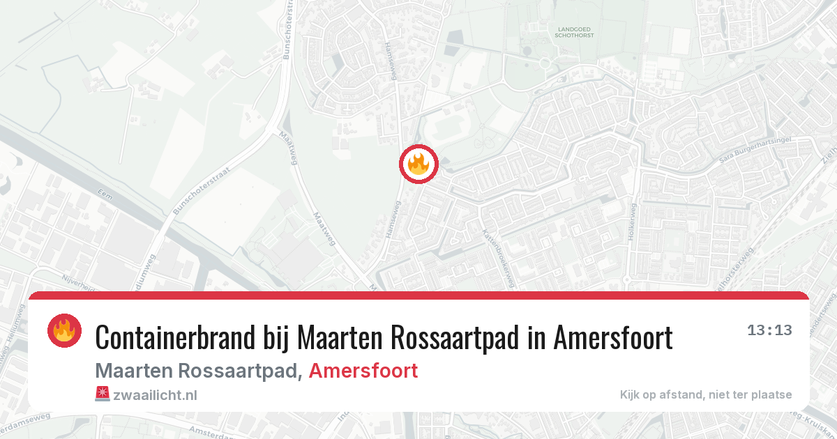 Containerbrand bij Maarten Rossaartpad in Amersfoort — 22 jul 2026