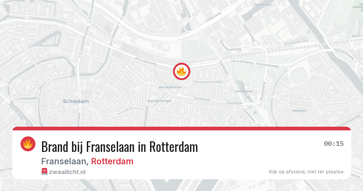 Brand bij Franselaan in Rotterdam — 23 jul 2026