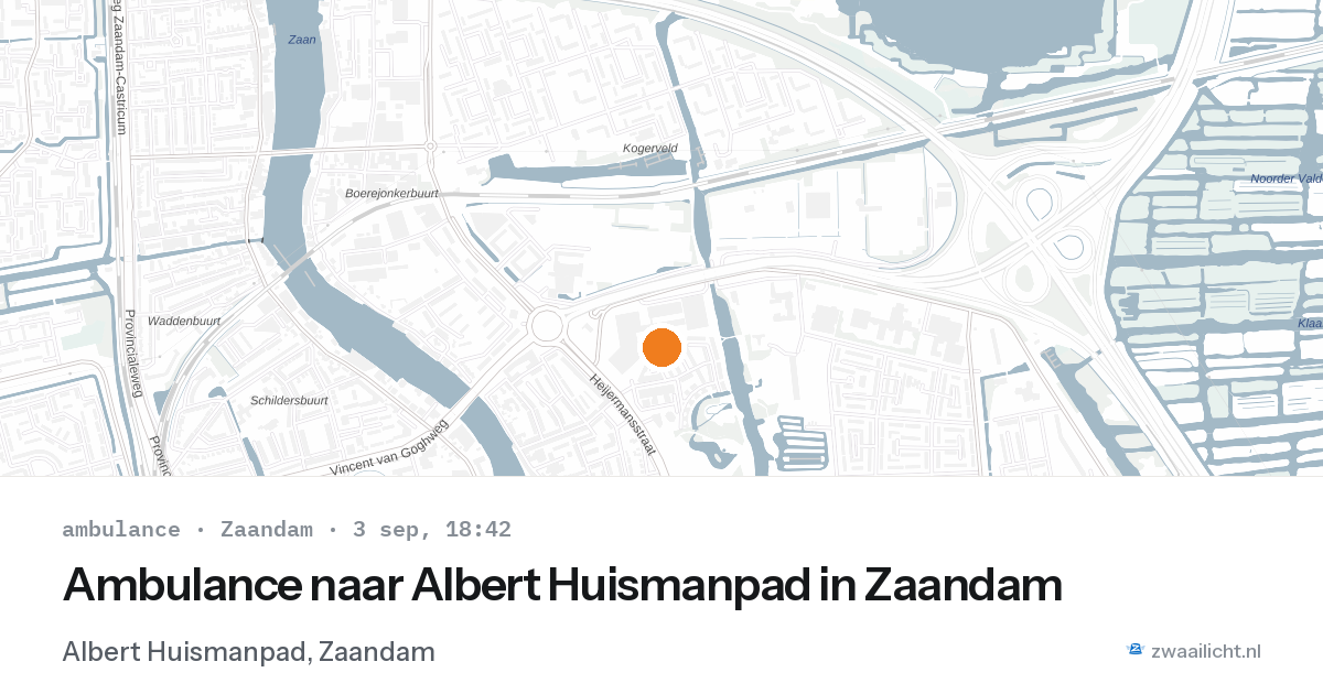 Ambulance naar Albert Huismanpad in Zaandam — 3 sep 2026