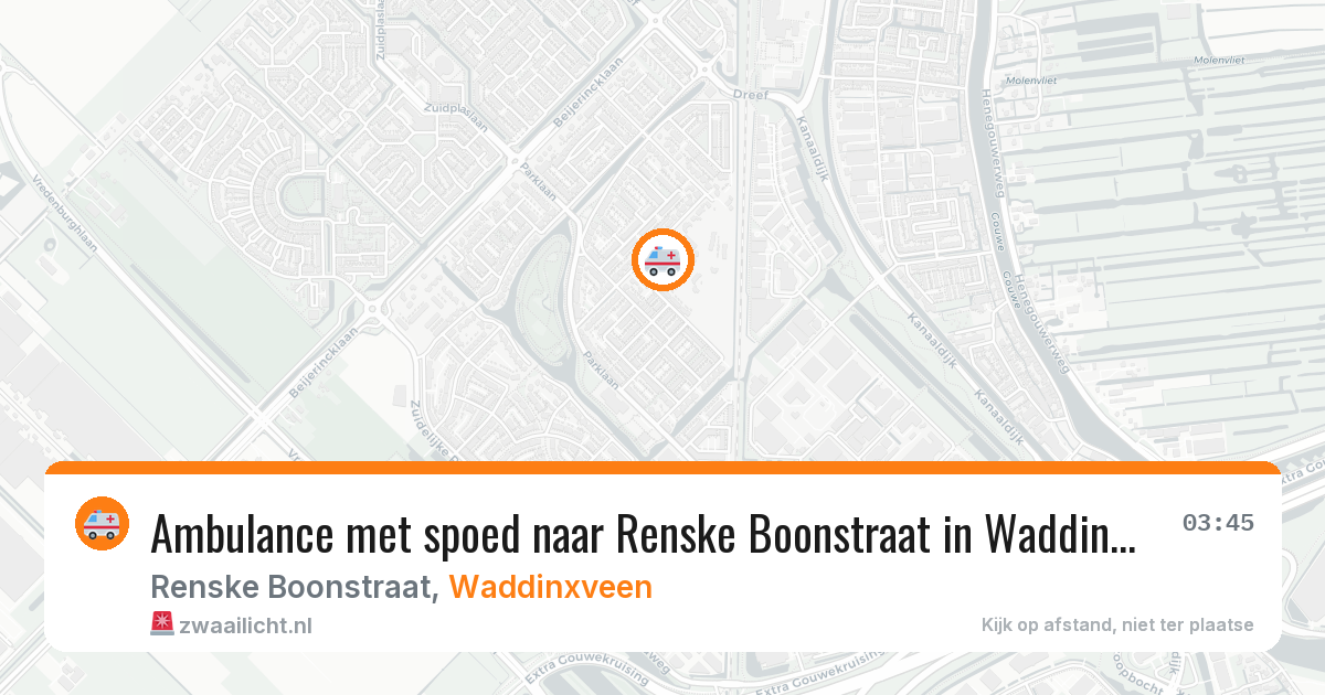 Ambulance met spoed naar Renske Boonstraat in Waddinxveen — 27 mei 2026