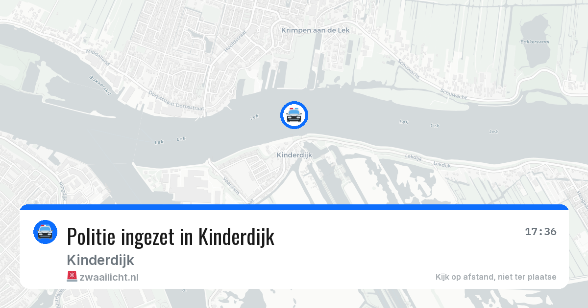Politie ingezet in Kinderdijk — 3 jul 2026 | 🚨 Zwaailicht.nl