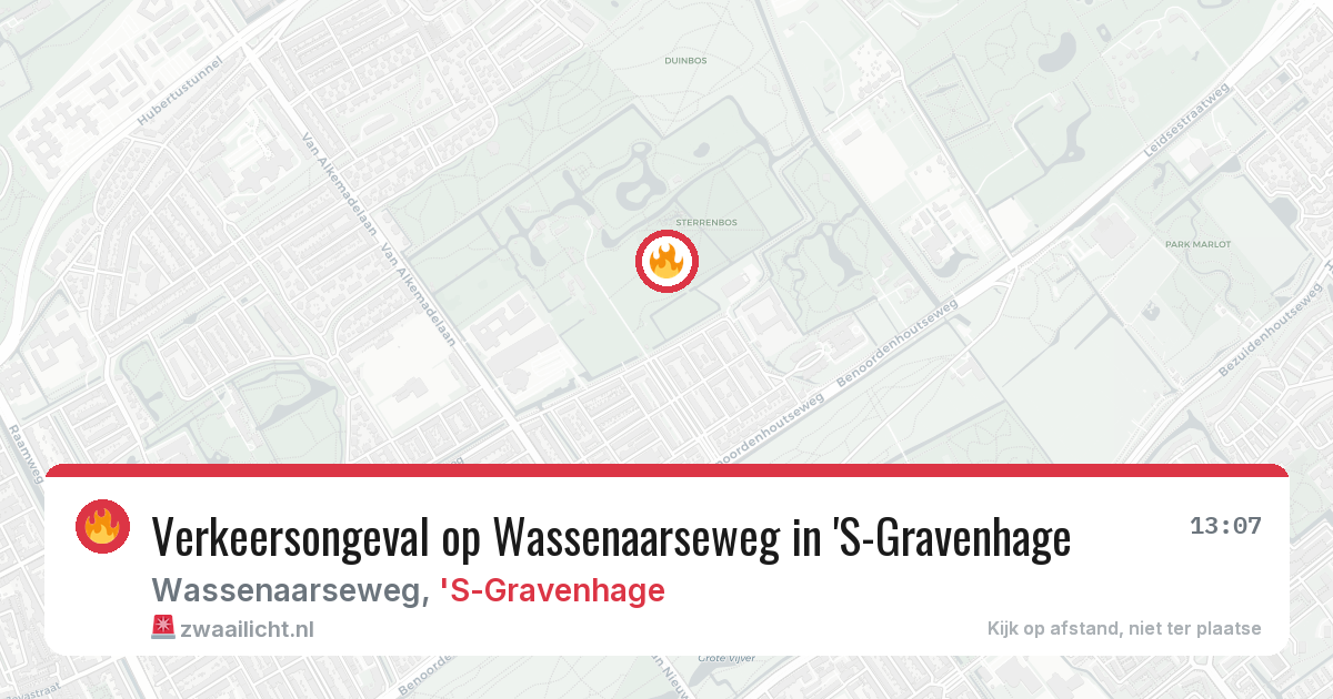Verkeersongeval op Wassenaarseweg in 'S-Gravenhage — 3 jul 2026