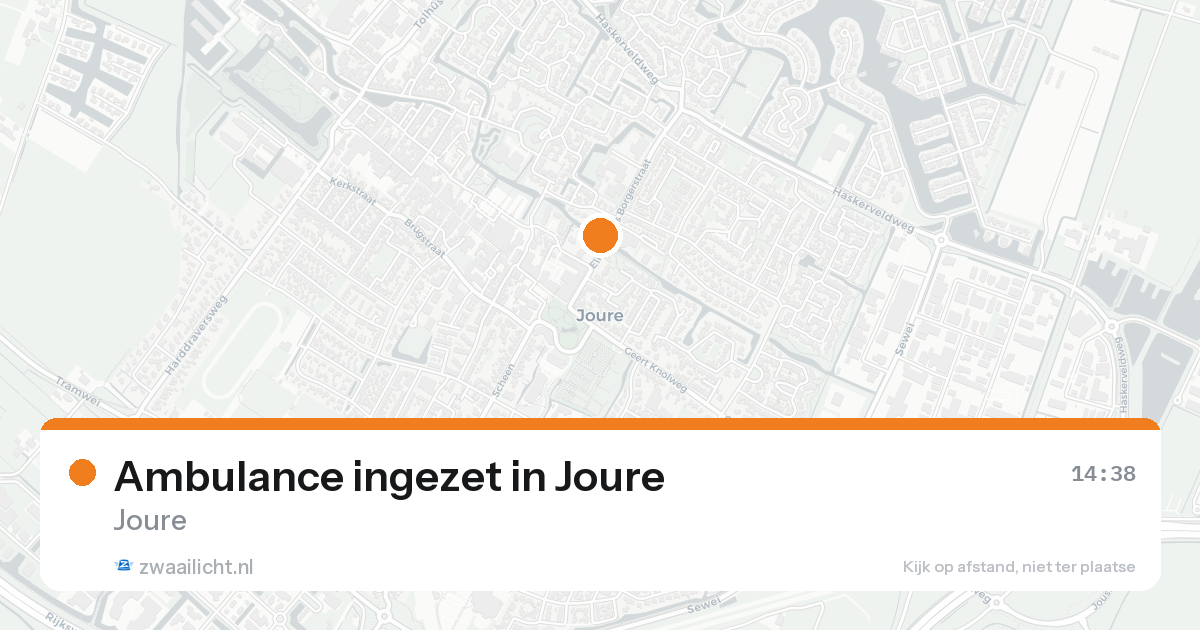 Ambulance ingezet in Joure — 9 aug 2026 | 🚨 Zwaailicht.nl