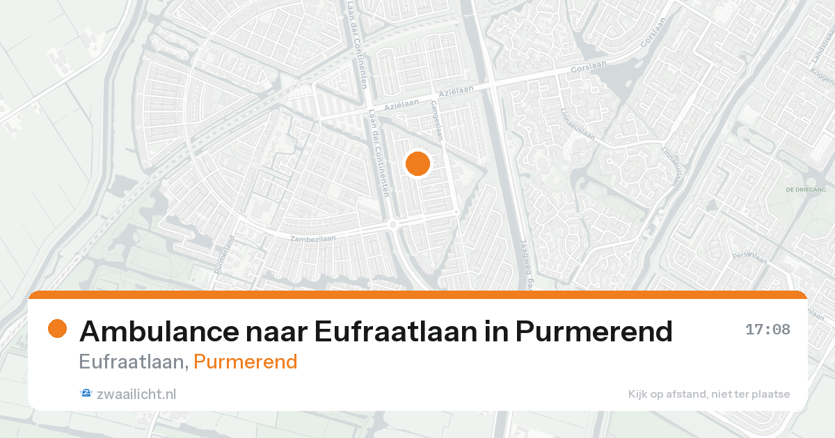 Ambulance naar Eufraatlaan in Purmerend — 21 aug 2026