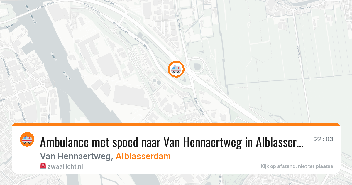 Ambulance met spoed naar Van Hennaertweg in Alblasserdam — 31 jan 2026