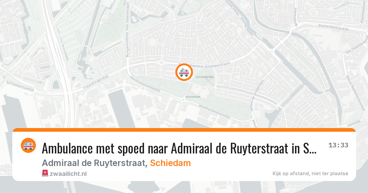 Ambulance met spoed naar Admiraal de Ruyterstraat in Schiedam — 8 mei 2026