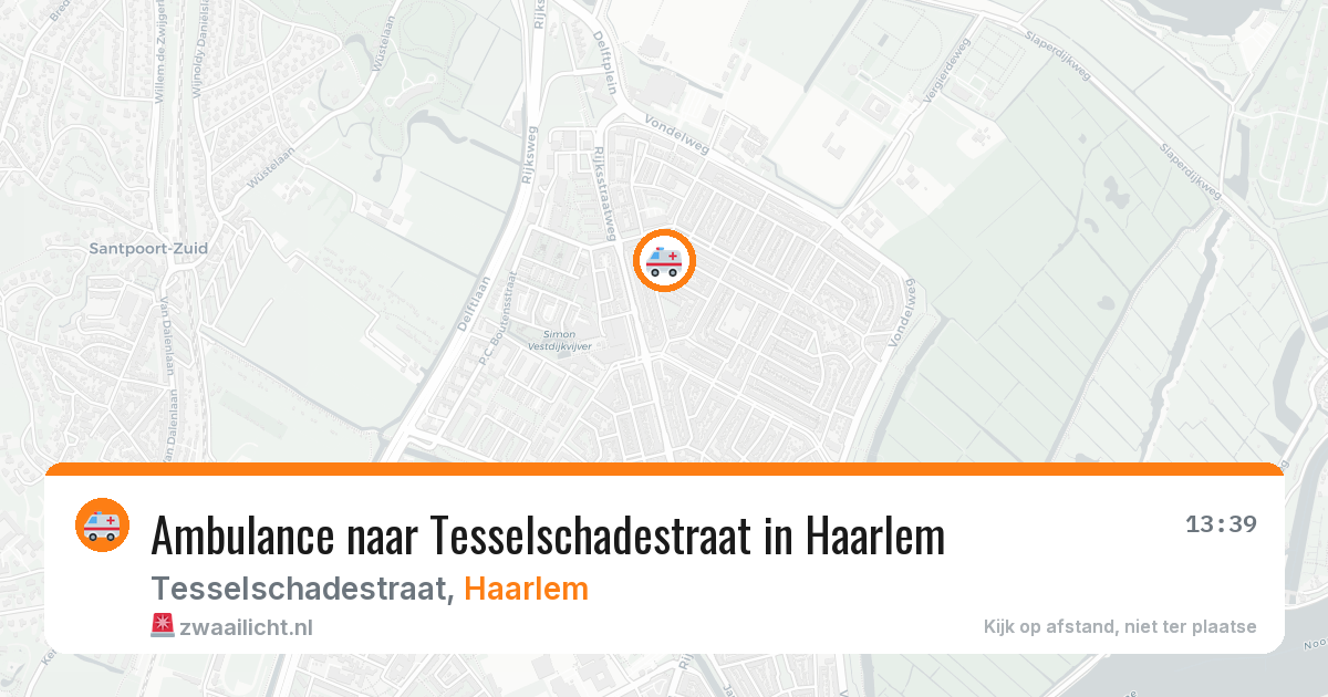 Ambulance naar Tesselschadestraat in Haarlem — 26 jul 2026