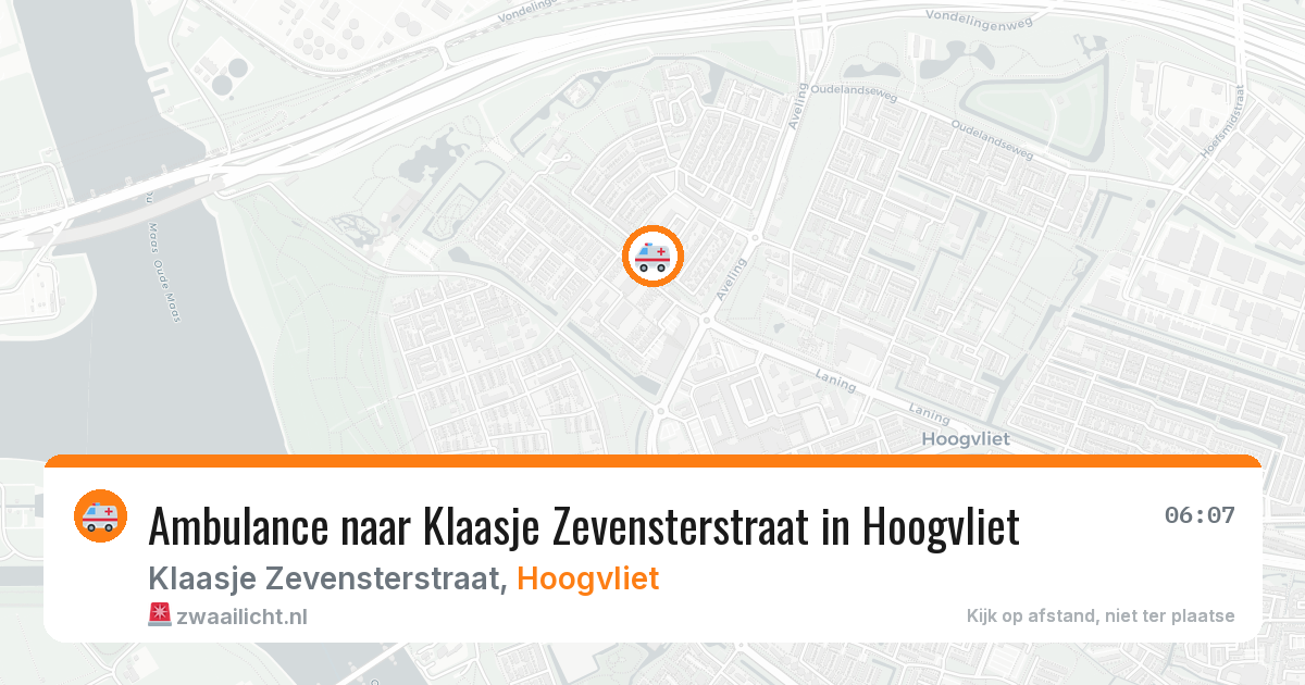 Ambulance naar Klaasje Zevensterstraat in Hoogvliet — 2 jul 2026