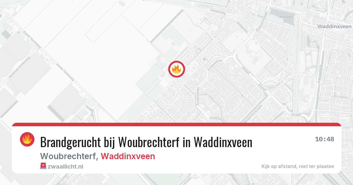 Brandgerucht bij Woubrechterf in Waddinxveen — 28 jun 2026