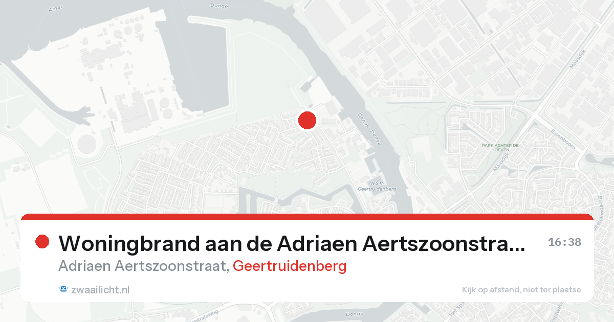 Woningbrand aan de Adriaen Aertszoonstraat in Geertruidenberg — 20 aug 2026