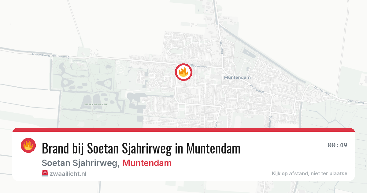Brand bij Soetan Sjahrirweg in Muntendam — 19 jun 2026