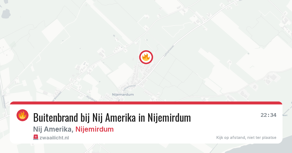 Buitenbrand bij Nij Amerika in Nijemirdum — 19 jun 2026