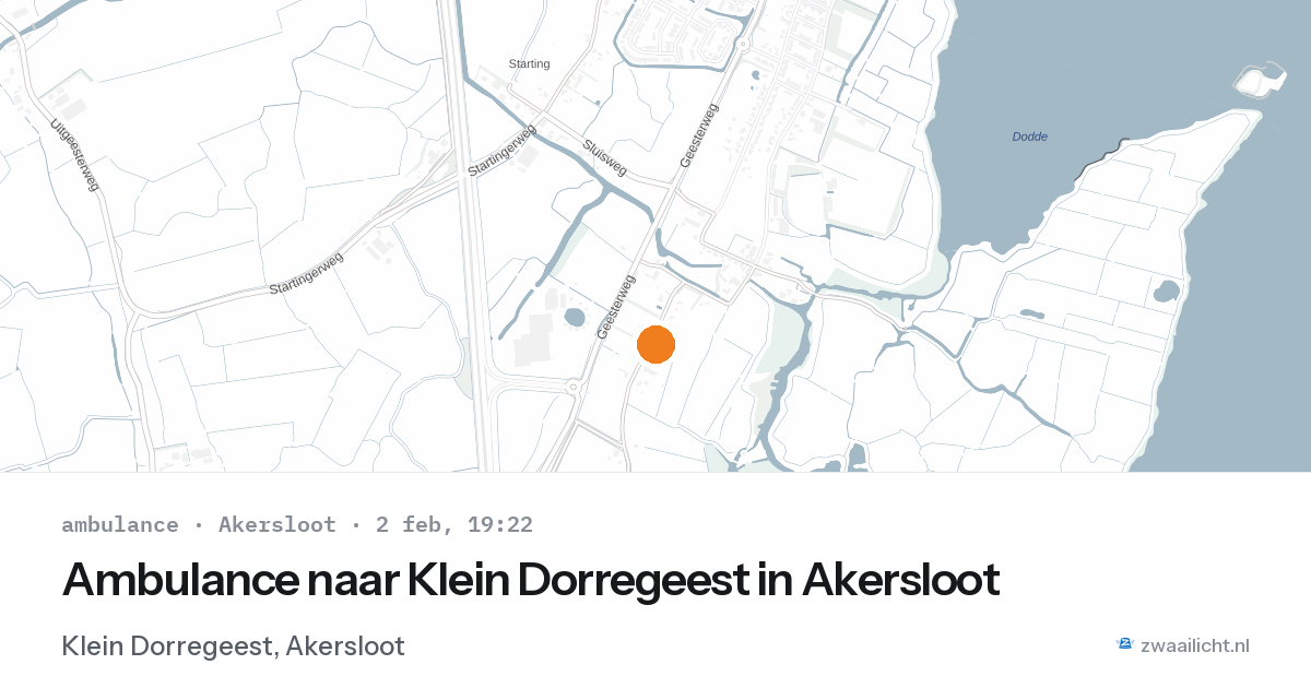 Ambulance naar Klein Dorregeest in Akersloot — 2 feb 2026