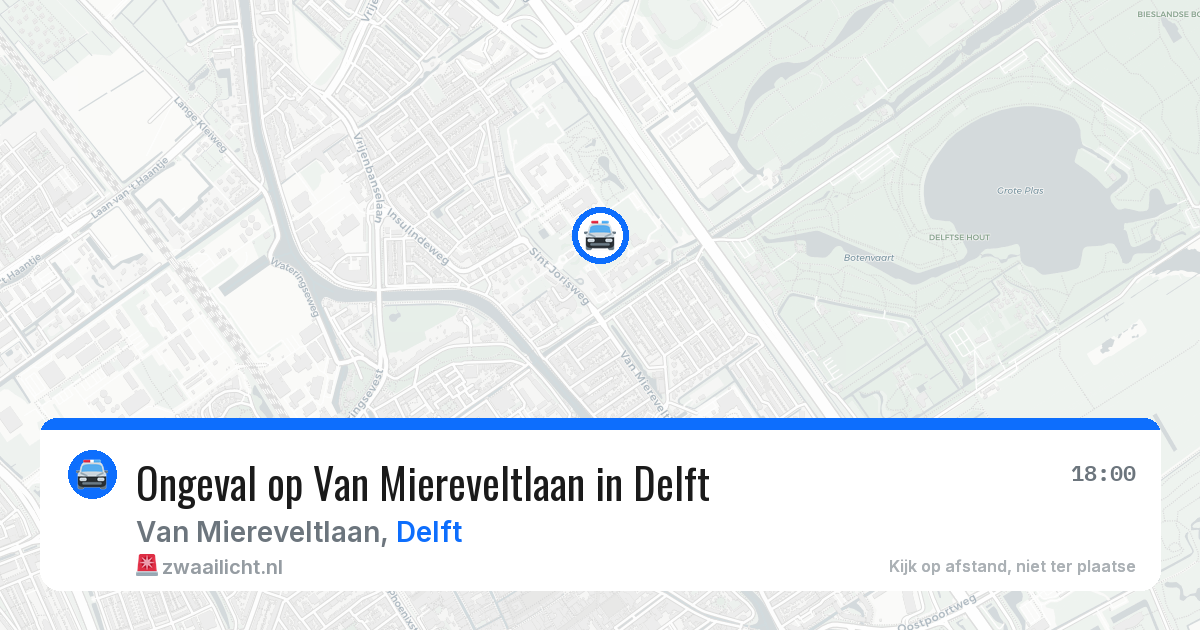 Ongeval op Van Miereveltlaan in Delft — 17 jun 2026