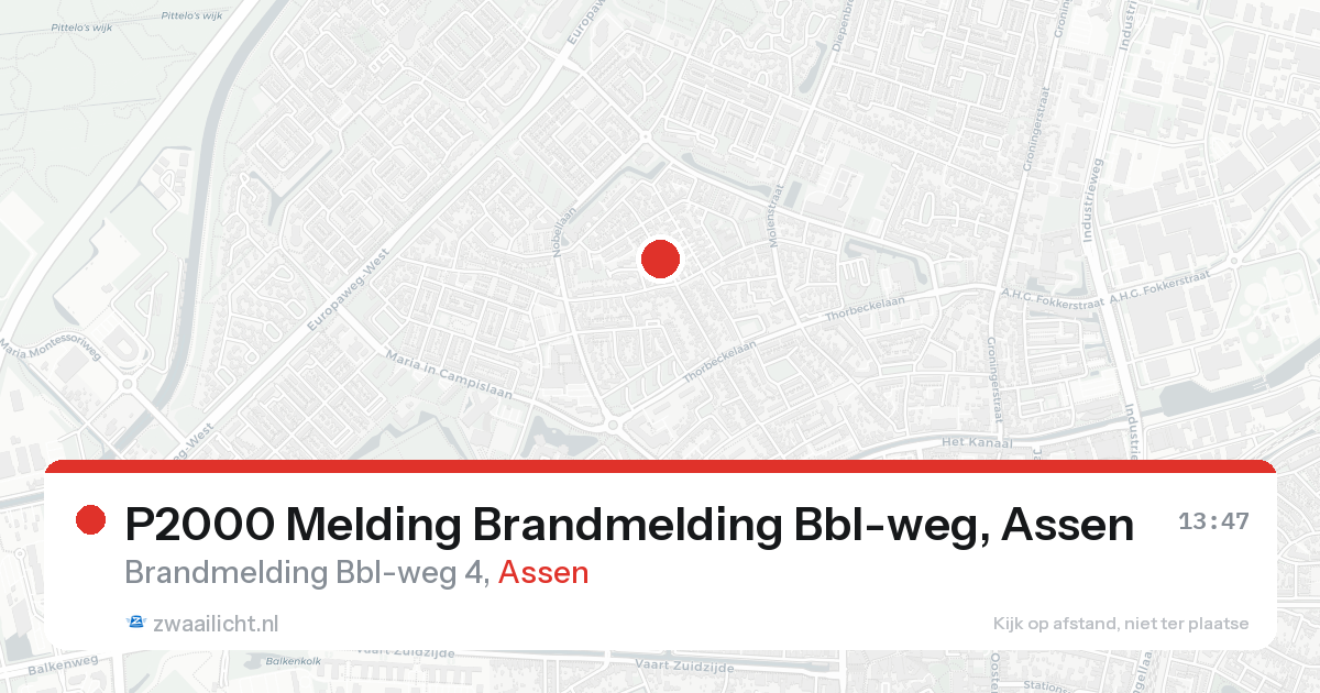P2000 Melding Brandmelding Bbl-weg, Assen — 19 aug 2026