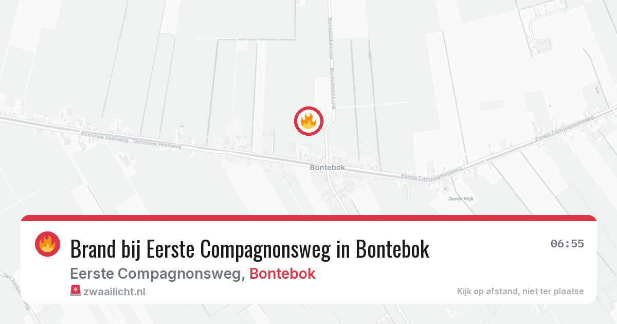 Brand bij Eerste Compagnonsweg in Bontebok — 19 mrt 2026