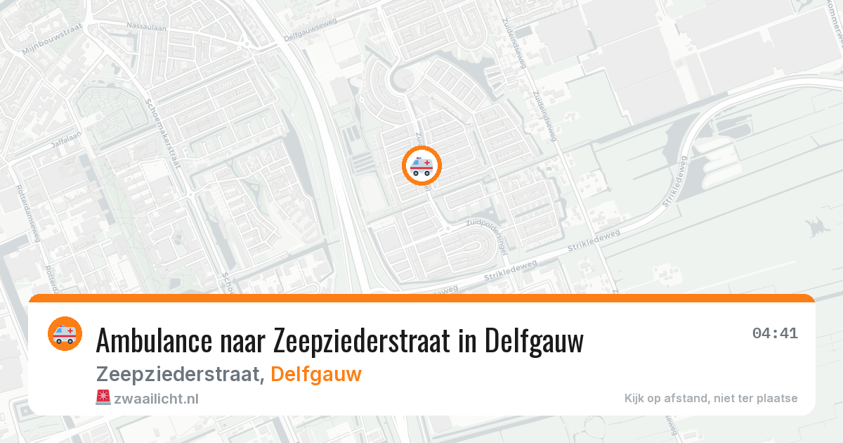 Ambulance naar Zeepziederstraat in Delfgauw — 6 aug 2026