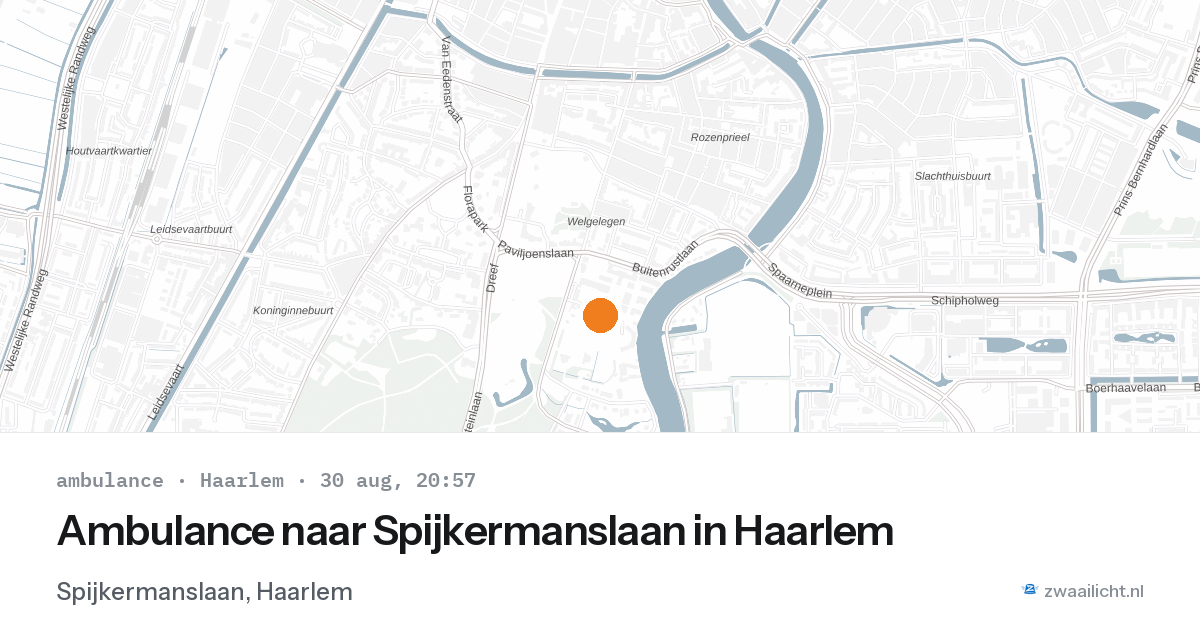 Ambulance naar Spijkermanslaan in Haarlem — 30 aug 2026
