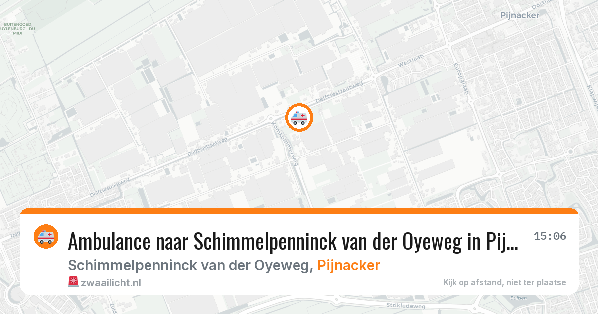 Ambulance naar Schimmelpenninck van der Oyeweg in Pijnacker — 1 apr 2026