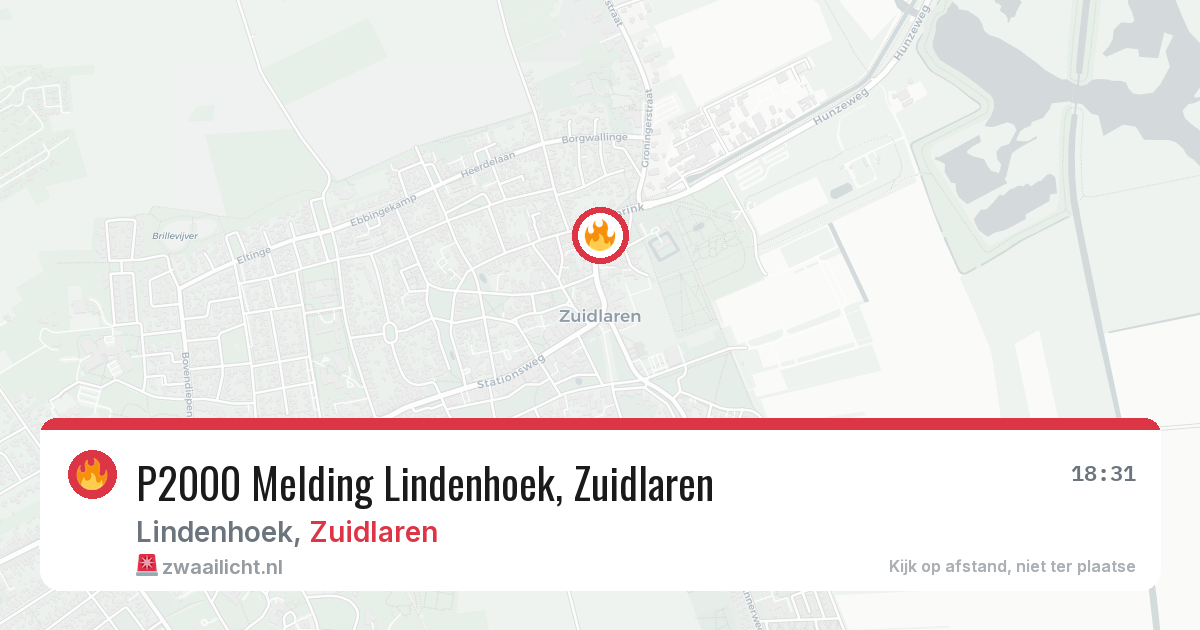 P2000 Melding Lindenhoek, Zuidlaren — 25 jun 2026