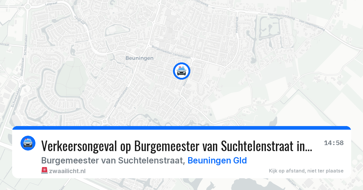 Verkeersongeval op Burgemeester van Suchtelenstraat in Beuningen Gld — 17 apr 2026