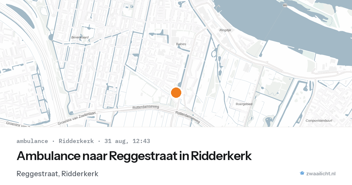 Ambulance naar Reggestraat in Ridderkerk — 31 aug 2026