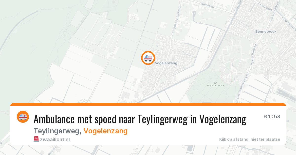 Ambulance met spoed naar Teylingerweg in Vogelenzang — 27 jul 2026