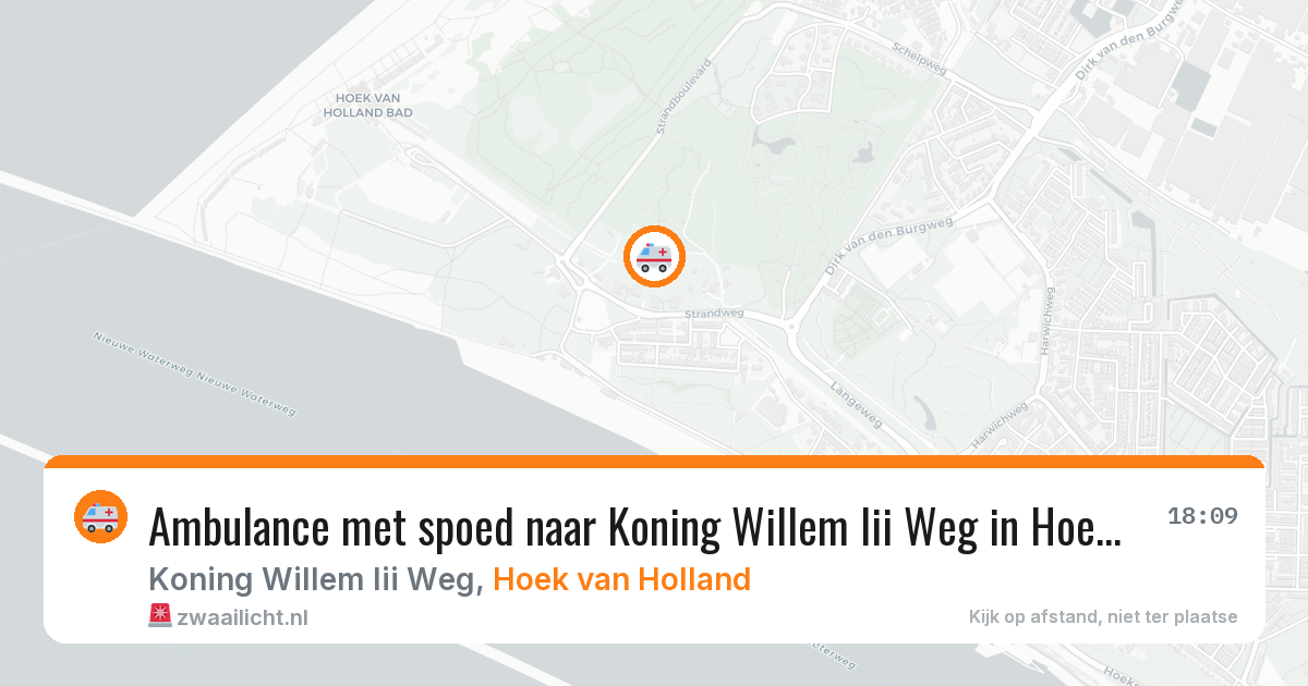 Ambulance met spoed naar Koning Willem Iii Weg in Hoek van Holland — 23 mrt 2026