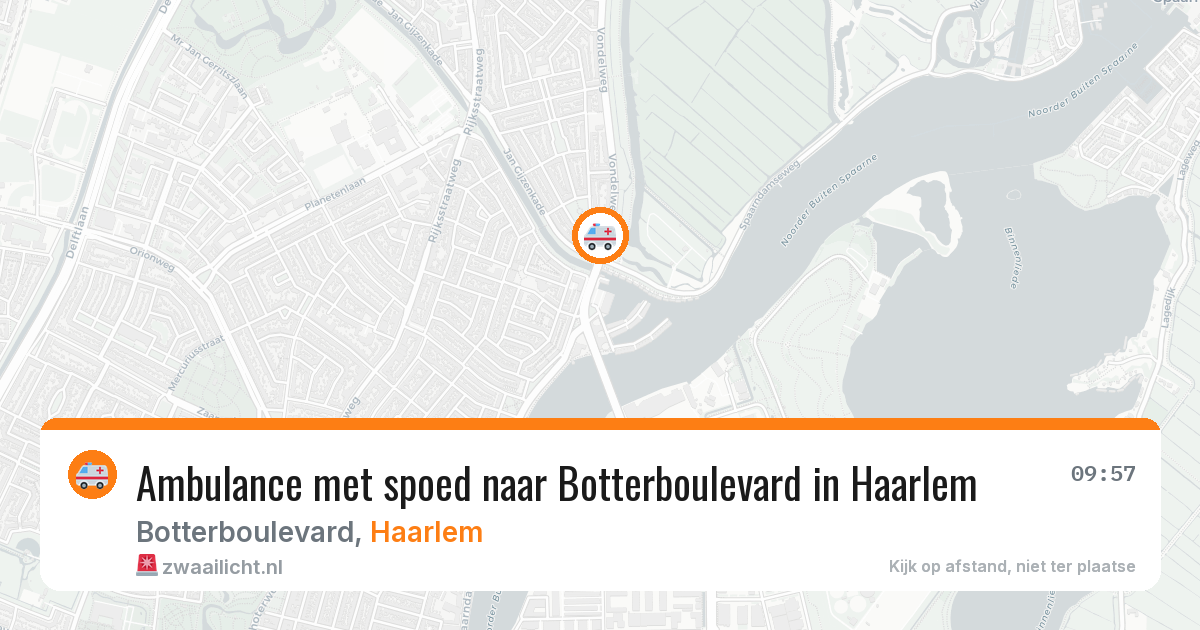Ambulance met spoed naar Botterboulevard in Haarlem — 13 aug 2026